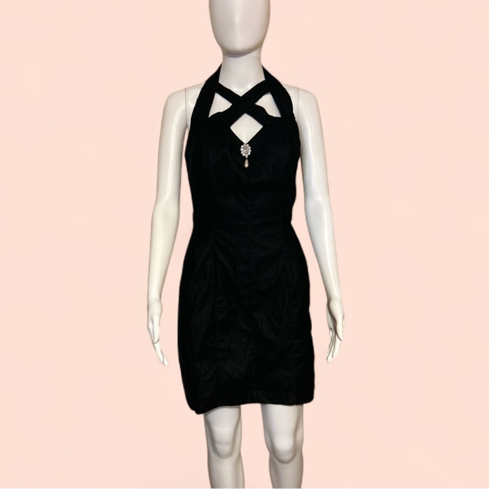 Vintage LA Glo Black Halter Dress